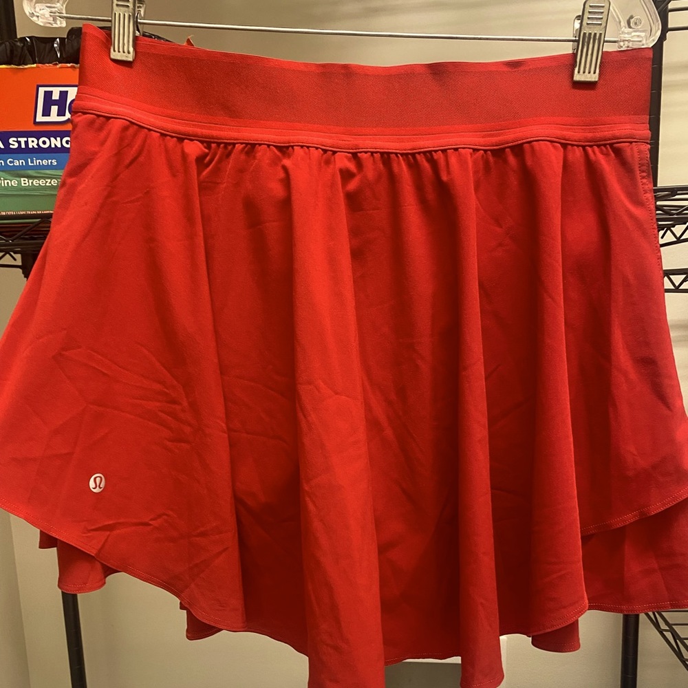 Lululemon Court Rival High Rise Skirt Skort Size 10 Long Tennis Women’s Red